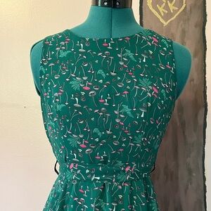 Cottagecore Green Mushroom Dress